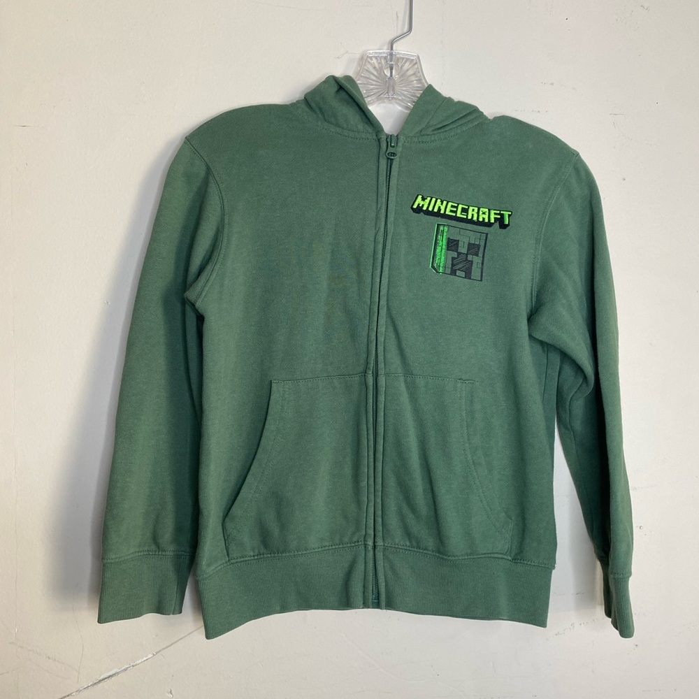 Minecraft Kids Green Zip-Up Hoodie